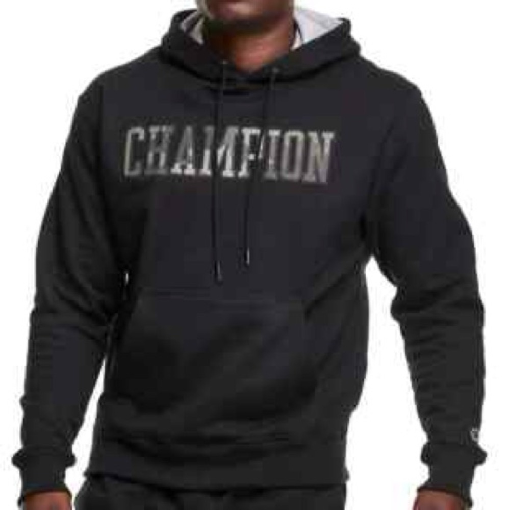 Champion Men's Black & camouflage pullover hoodie